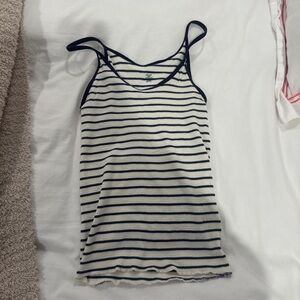 Brandy Melville Black and White Striped Tank Top